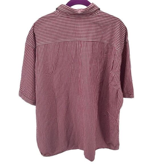 Pronto Uomo mens Red gingham Plaid Button Down Shirt Size 2XL - Picture 3 of 10